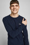 JACK&JONES ORIGINALS JORPAUL TONS KNIT CREW NECK - Heren Trui - Ronde hals - Donkerblauw