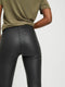 Object Objbelle MW Coated Leggings - Dames Legging met knipbare lengte - Zwart