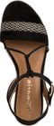 Tamaris Essentials - Dames Sandalen - Hakhoogte 7,5 cm - Zwart Comb - Maat 38