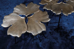 PTMD Cailin Gold aluminium salontafel bloem vorm L