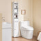 SoBuy BZR34-K-W - Smalle Badkamerkast - Hoge Opbergkast met Deur en Lade - Wit 20x20x145 cm