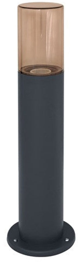 LEDVANCE LED-vloerlamp en bewegende licht voor 1x E27 bollen, modern design licht in buisoptica, 5-cm hoogte, aluminium en amber glas, endura klassieke pijp 5-cm post E27