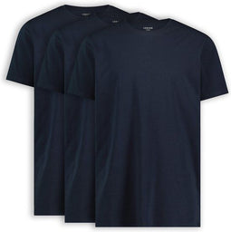 LEBASQ - Miles' T-shirt Heren - Long Fit - Ronde Hals - Blauw (3-pack)