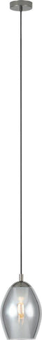 EGLO Estanys Hanglamp - 1 lichts - Ø19 cm - E27 - rookglas - Grijs/Zwart
