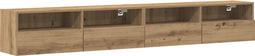 vidaXL - TV - Wandkasten - 2 - stuks - Artisan - Eiken - 100x30x30 - cm - Bewerkt - Hout