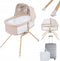Lionelo Malin Evo - 3in1 Wieg Campingbed Babybed - Schommelfunctie Verstelbare Matras - Beige Natural