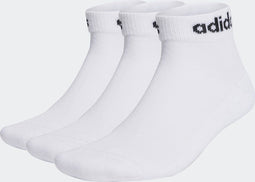 adidas Sportswear Linear - Gevoerde Enkelsokken - Demping bij hiel en tenen - Wit (3 paar)