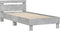 vidaXL - Bedframe - met - hoofdeinde - bewerkt - hout - betongrijs - 90x190 - cm