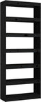 vidaXL - Boekenkast/kamerscherm - 80x30x199,5 - cm - massief - grenenhout - zwart