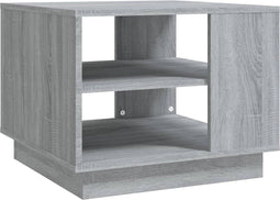 vidaXL - Salontafel - 55x55x43 - cm - bewerkt - hout - grijs - sonoma - eikenkleurig