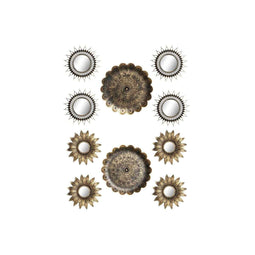 Set spiegels DKD Home Decor Kristal Gouden PP 2 Stuks (35 x 2 x 35 cm)