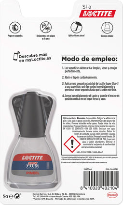 Loctite Lijm Super Glue-3 Pincel 5 Gram 8 X 4 Cm Transparant
