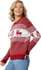 Dressforfun Winterwonderland - Kersttrui - Hertenmotief ribstof - Rood-wit (S)
