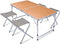 Relaxwonen | Campingtafel met 4 stoelen | 120 x 60 x 40cm