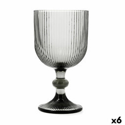 Wijnglas Bidasoa Fosil Grijs Glas 370 ml (6 Stuks)