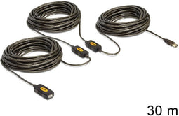 Delock 30m - USB2.0 verlengkabel - Actief tot 480 Mbit/s - Zwart