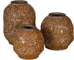 Vaas 20,5 x 20,5 x 26,5 cm Keramisch Bruin