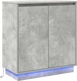 vidaXL - Dressoir - met - LED - in - Beton - Grijs - 71x34,5x75 - cm - van - Geengineerd - Hout