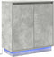 vidaXL - Dressoir - met - LED - in - Beton - Grijs - 71x34,5x75 - cm - van - Geengineerd - Hout