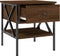 vidaXL - Nachtkastje - 40x42x45 - cm - bewerkt - hout - bruin - eikenkleur