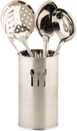 Keukengerei set van 4x stuks in RVS keukenhulp houder