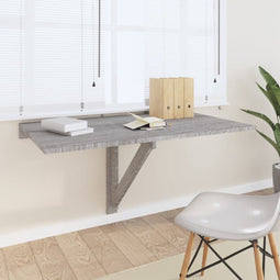 VDXL Wandtafel inklapbaar 100x60x56 cm bewerkt hout grijs sonoma
