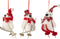 J-Line kersthanger Penguin Kerstman - polyresin - wit/rood - 3 stuks