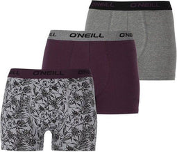 O'Neill Boxershorts Heren - Nauwsluitende fit - Grijs - Paars (3-pack)