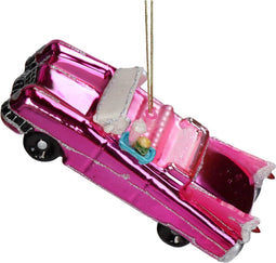 Ornament Cadillac Glas Roze 13.4cm