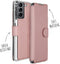 Accezz Hoesje Geschikt voor Samsung Galaxy S21 FE Hoesje Met Pasjeshouder - Accezz Xtreme Wallet Bookcase - Rosé Goud