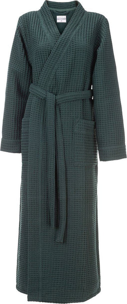 Heckettlane Badjas Wafel - Ochtendjas Unisex - 65% Gerecycled Katoen - GSM 450 - Groen