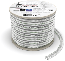 Oehlbach Silverline - Luidsprekerkabel - Verzilverd zuurstofvrij koper - Zilver (1000 cm)