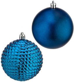 Set kerstballen Blauw Plastic Ø 8 cm (6 Stuks)