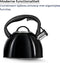 Smile - RVS Fluitketel - 3 Liter - Alle Warmtebronnen - Zwart