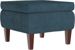 vidaXL - Kruk - met - houten - poten - fluweel - blauw