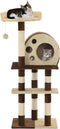 vidaXL - Kattenkrabpaal - met - sisal - krabpalen - 127 - cm - beige - en - bruin