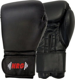 NRG Boxing F4 - Bokshandschoenen - Boxing Gloves - Boksen - Zwart - 12 oz - Training - Sparring - Kunstleer