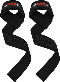 NRG fitness Lifting Straps Deluxe - Deadlift Straps - Met extra grip op de halterstang - Zwart - Krachttraining Accessoires - Powerlifting - Bodybuilding - Gym Straps - Fitness - Set