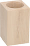 Houten Pennenbakje vierkant met ronde opening berkenhout 5,9cmx5,9cmx9,6cm