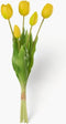 J-Line boeket Tulpen 5 stuks - kunststof - geel - medium