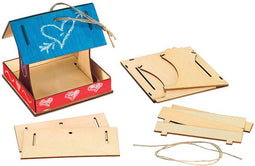 Colorations - Maakje eigen Houten Vogelvoederhuisje, Set van 6
