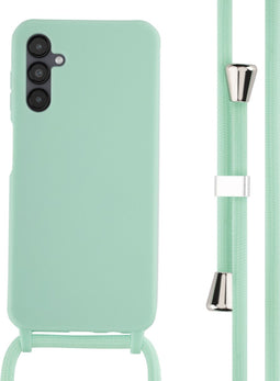 iMoshion Hoesje Geschikt voor Samsung Galaxy A14 (5G) / A14 (4G) Hoesje Met Koord - iMoshion Siliconen hoesje met koord - Mintgroen
