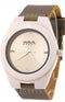 Wave Hawaii Horloge Citizen Miyota Heren 4 Cm Hout/leer Wit/bruin