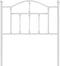 vidaXL - Hoofdbord - 80 - cm - metaal - wit