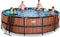 EXIT Wood zwembad ø488x122cm met zandfilterpomp - bruin