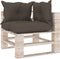 vidaXL - Palletkussens - 3 - st - stof - taupe