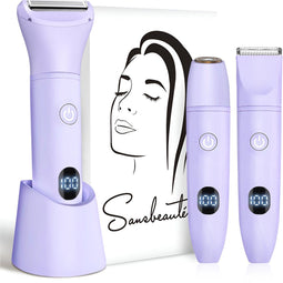 Sansbeauté® 3-in-1 Ladyshave - Scheerapparaat Vrouw - Waterproof - USB Oplaadbaar - Purple Edition