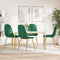 vidaXL - Eetkamerstoelen - 4 - st - fluweel - donkergroen