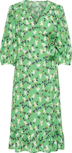 ONLY ONLOLIVIA - Wikkeljurk - V-Hals - 3/4 Pofmouwen (maat XL)
