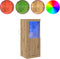 vidaXL - Sideboard - met - LED-verlichting - Artisan - Eiken - 41x37x100 - cm